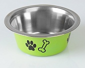 Миска стандартная цветная с принтом, 240 мл, зелёная фото, цены, купить