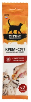 TiTBiT Крем-суп с кусочками телятины 2*10г для кошек фото, цены, купить