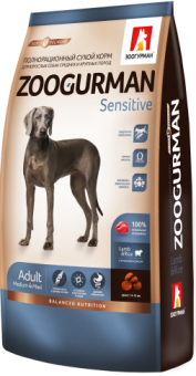 Zoogurman Sensitive с ягненком и рисом для собак средних и крупных пород 12кг фото, цены, купить