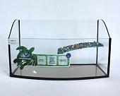 Террариум - черепашник Cariby-40 с островком, переднее стекло овальной формы фото, цены, купить