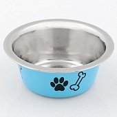 Миска стандартная цветная с принтом, 240 мл, голубая фото, цены, купить