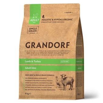 GRANDORF Lamb&Turkey  MINI низкозерновой с ягненком, индейкой для собак мелких пород 8кг фото, цены, купить