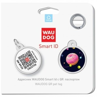 Адресник Waudog Smart ID премиум "Вселенная пончиков" 25 мм фото, цены, купить