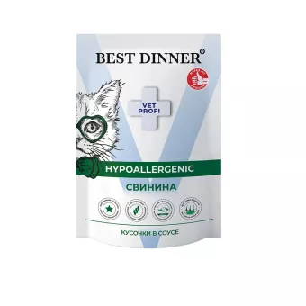 Best Dinner Vet Profi Hypoallergenic кусочки в соусе свинина, 85г фото, цены, купить