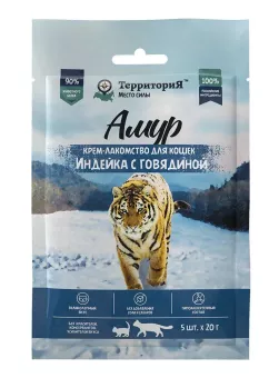 Территория Амур Крем-лакомство Индейка с говядиной 5*20г для кошек фото, цены, купить