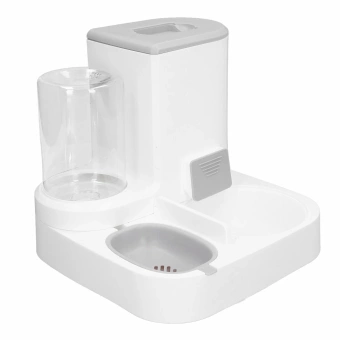 Автоматическая кормушка для кошек и собак с поилкой на 1л  и дозатором корма 2,2л фото, цены, купить