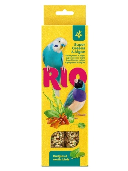 Колба RIO для волнисых .попугаев и экзотов Суперзелень и Водоросли 2*40г фото, цены, купить