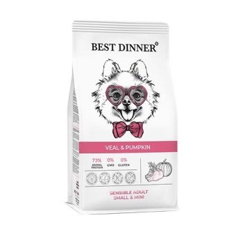 Best Dinner при аллергии телятина, тыква для мелких пород собак 3кг фото, цены, купить