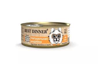 Best Dinner Dog High Premium Натуральная индейка для собак и щенков с 6 мес 100г фото, цены, купить