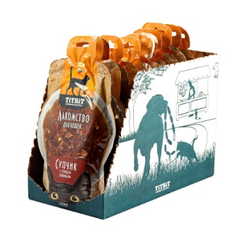 TiTBiT Супчик с сердцем говяжьим лакомство для кошек 55 г фото, цены, купить