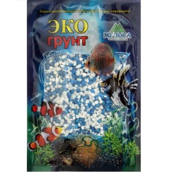 Грунт Медоса 7кг 2-5мм Мраморная Крошка бело-голубой  фото, цены, купить
