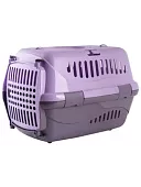 Переноска для животных Zooexpress Турне M с прозрачной пластиковой дверцей фиолетовя 48 х 32 х 32 см фото, цены, купить