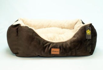 Лежак элегант замша шоколад меховой борт №1 фото, цены, купить