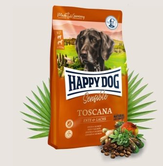 Happy Dog Supreme Sensible Toscana  утка и лосось 1кг фото, цены, купить