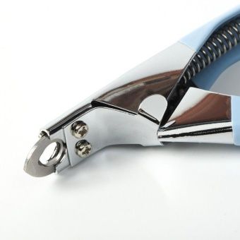 Когтерез-гильотина с прорезиненной ручкой, отверстие 7 мм, голубой   6960862 фото, цены, купить