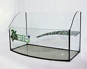 Террариум - черепашник Cariby-50 с островком,  переднее стекло овальной формы фото, цены, купить