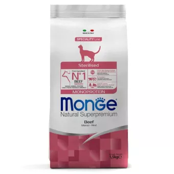 Monge Speciality Line Monoprotein сухой для стерилизованных кошек, из говядины 1,5кг фото, цены, купить
