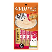 INABA CIAO Churu Куриное филе, пюре для здоровье кожи и шерсти у кошек 4*14г  фото, цены, купить