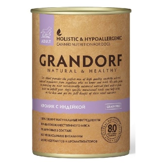 GRANDORF консервы 400г с кроликом и индейкой фото, цены, купить