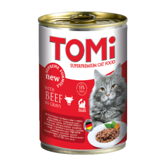 TOMI консервы 400г с говядиной в соусе кошек фото, цены, купить