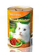 Ночной Охотник консервы паштет с курицей , печенью 415г для кошек фото, цены, купить