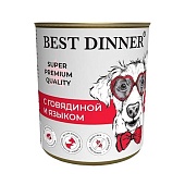 Best Dinner Super Premium консервы с говядиной и языком 340г фото, цены, купить