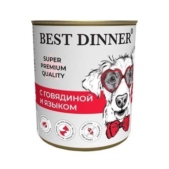 Best Dinner Super Premium консервы с говядиной и языком 340г фото, цены, купить