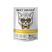 Best Dinner Exclusive пауч для кошек мусс сливочный курочка с морковью 85г фото, цены, купить