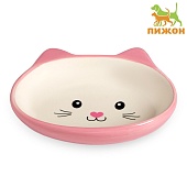 Миска керамическая "Кошачья Мордочка" 200мл 14*12*3,5см Серая/Белая фото, цены, купить