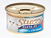 Stuzzy Gold (Штуззи) для взрослых кошек Тунец с Кальмарами в собств. соку 85г