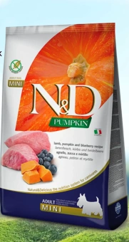 Farmina N&D ADULT MINI PUMPKIN  Lamb&Blueberry ягненок, черника, тыква для мини пород собак 800г фото, цены, купить