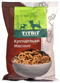 TiTBiT Печенье Крендельки Мясные с Говядиной для собак 500г фото, цены, купить