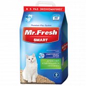 Mr. Fresh Smart древесный комкующийся наполнитель для длинношерстных кошек 9л/4,4кг