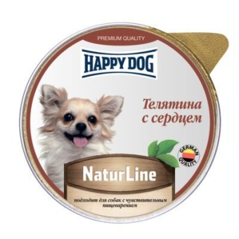 HappyDOG Natur Line консервы 125г паштет телятина с сердцем фото, цены, купить