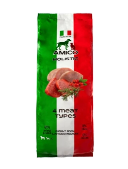 AMICO Dog Adult Large/Medium четыре вида мяса для собак средних и крупных пород 12 кг фото, цены, купить