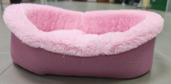 Лежак овальный  №3 розовый мех фото, цены, купить