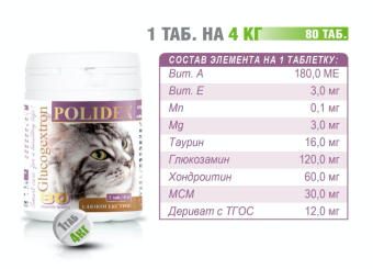 POLIDEX Глюкогекстрон 80таб для кошек фото, цены, купить