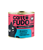 Cattofūdo консервы для кошек форель с треской и креветкой 240г фото, цены, купить