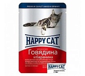 Happy Cat Паучи Соус говядина, баранина 100г фото, цены, купить