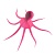 V Декор из силикона "Осьминог" плавающий Ф9*14см (розовый)  фото, цены, купить