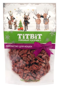 TiTBiT Рыбки с лососем для кошек (Новогодняя коллекция) 50 г 023242 фото, цены, купить