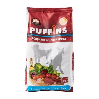 Puffins "Жаркое из говядины" для собак 500г фото, цены, купить