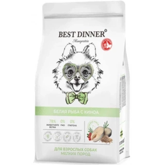 Best Dinner Monoprotein Adult Mini Fish&Quinoa для собак мелких пород с белой рыбой и киноа 400г фото, цены, купить