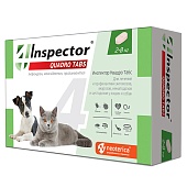 Inspector  Quadro Tabs (Инспектор Квадро Табс)  4таб для собак и кошек от блох и клещей  2-8кг фото, цены, купить