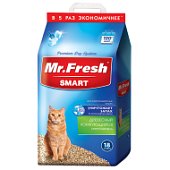Mr. Fresh Smart древесный комкующийся наполнитель для короткошерстных кошек 18л/8,4кг  фото, цены, купить