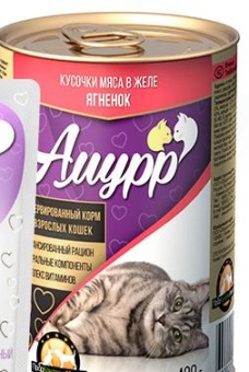 АМУРР консервы для кошек с ягненком в желе 415г фото, цены, купить