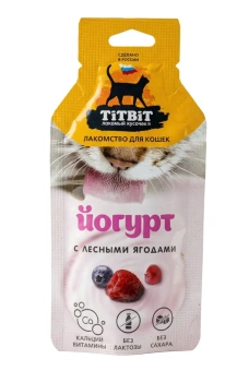 TiTBiT Йогурт для кошек Лесные Ягоды 15г фото, цены, купить