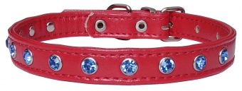 Ошейник 14мм экокожа со стразами фото, цены, купить
