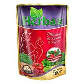 Herbax для кошек соус Мясное Ассорти с Листьями Брусники 100г