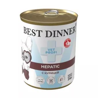 Best Dinner Vet Profi Hepatic консервы  для собак с курицей 340г фото, цены, купить
